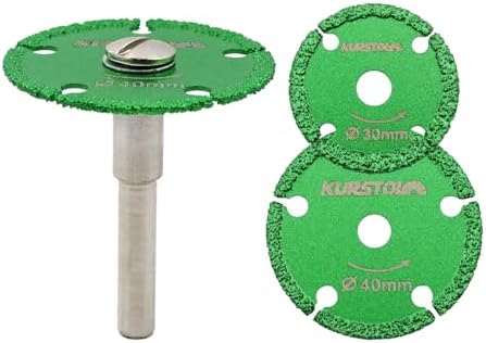 Diamond Metal Cut-off Wheel - 30/40/50mm Steel Cutting Wheel with a 1/4"(6mm) Round Shaft, Diamond Blade Cutting Disc for Iron Pipe Iron Sheet Bolt Screw