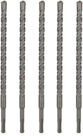 SDS Plus Bits (9/16"*12")-5PCS Rotary Hammer Drill Bits Set Cross Carbide Tips for Concrete, Brick, Cement Walls, Stone, Brick