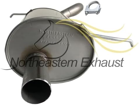 Northeastern Exhaust | Stainless Steel Resonator Muffler Exhaust Ssytem Kit Compatible for Chrysler PT Cruiser 2001-2010 2.4L | Free Clamps and Sleeve Included | Automotive Replacement Part