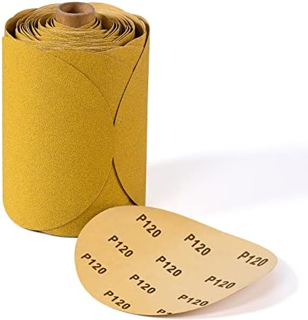 CowboyBOB 100 PCS 6 Inch 120 Grit PSA Sanding Disc Sticky Backed Sandpaper Sticky Sand Paper Aluminum Oxide Sandpaper Discs with Adhesive Back Applicable to Wood Processing Metal Polishing Molding