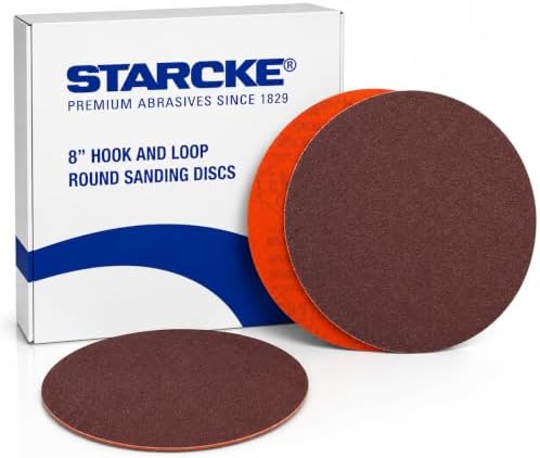 STARCKE 8 Inch Hook & Loop Sanding Discs 25 Pack 36 Grit