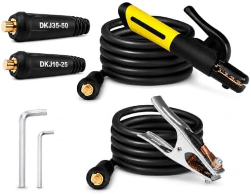 SSimder Electrode Holder, Leads & Ground Clamp Set, Dinse 10-25 35-50