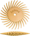 Dedeco Sunburst Radial Bristle Discs 12-Pack - 1-1/2" Curved Knife-Edge - Peach 2500 Grit (Extra-Fine 6 Micron) - Aluminum Oxide for Polishing & Surface Finishing
