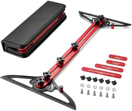 Stair Tread Template Tool, Dual-Nut Locking Aluminum Stair Measuring Jig