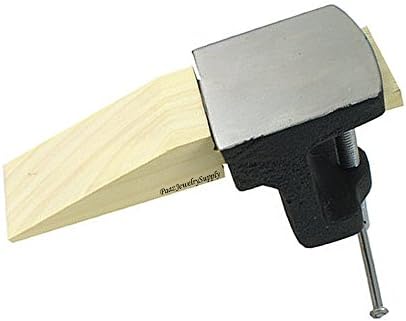 Bench Anvil Pin Clamp Jewelers Steel and Wood Block Jewelry Making Bench Workbench By JTS