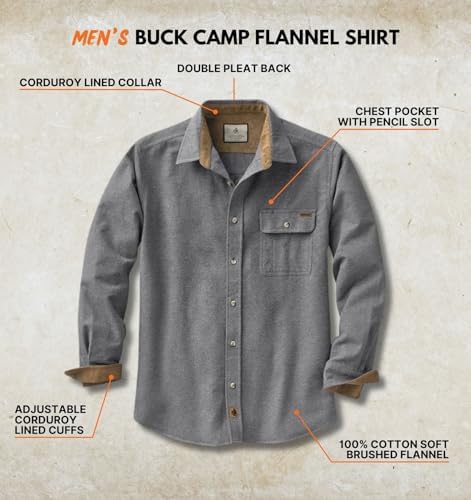 Legendary Whitetails Mens Flannel Long Sleeve Button Down 100% Cotton Shirt
