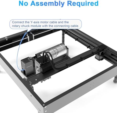 Creality Laser Rotary Roller, Y-axis Rotary Chuck for Falcon Engraver, Rotary Kit Pro with 3 in 1 Jaw and Module Suitable for Engraving Cylindrical Objects,Wine Glass, Tumbler, Ring,Ball and etc