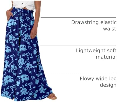 BTFBM Wide Leg Flowy Palazzo Pants for Women