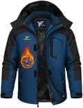 Yufawow Men Winter Jacket Skiing Jacket Insulated Fleece Lined Waterproof Windbreaker for Snowboard Hiking Camping ATV Outdoor Work