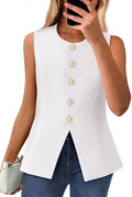 BTFBM Suit Vest Tops For Women Sleeveless Blazer Work Wear