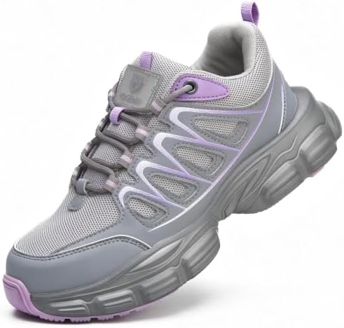 Hogent Steel Toe Shoes for Men Women - Non Slip & Lightweight Work Shoes