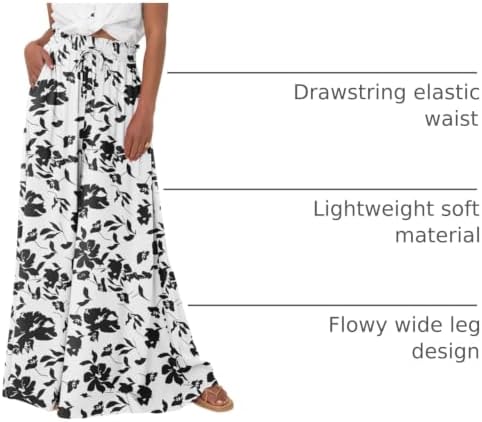 BTFBM Wide Leg Flowy Palazzo Pants for Women