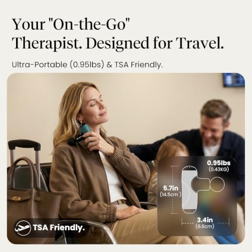 BOB AND BRAD Q2 Mini Massage Gun, Pocket-Sized Deep Tissue Massager Gun, Portable Percussion Muscle Massager Gun, Ultra Small & Quiet Muscle Massage Gun with Carry Case