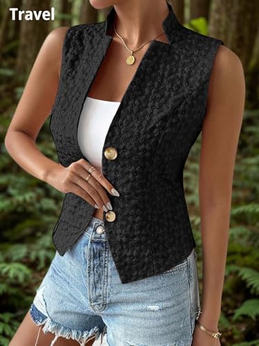 Mina Self Women's Sleeveless Sweater Vest,Knit Stretchy Dressy Casual Top