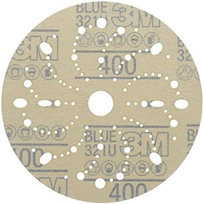 3M Hookit Blue Abrasive Disc, 321U, 36181, 6 in, 400+ Grade, Multi-Hole