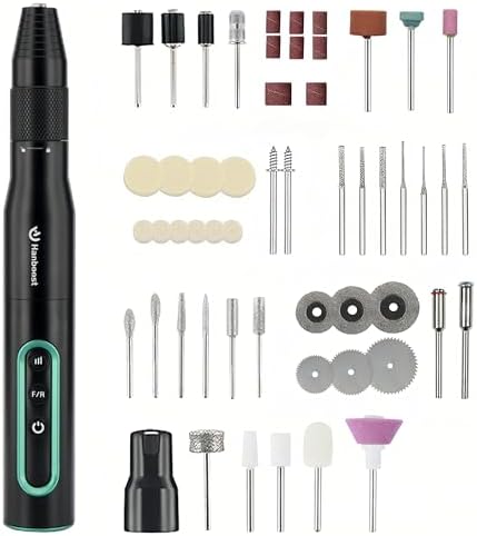 Hanboost S2 54-in-1 Cordless Rotary Tool Kit, 30,000 RPM Variable Speed Mini Electric Grinder with Forward/Reverse, Rechargeable Multi-Tool for Woodworking, Drilling, Polishing & Pet Nail Grooming