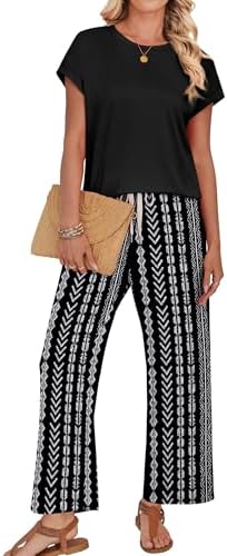 WIHOLL Two Piece Sets for Women Summer Spring Outfits Lounge Sets Beach Vacation Clothes Airport Travel Matching Clothing