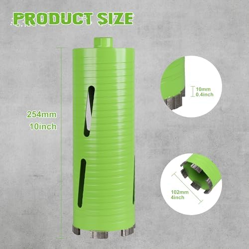 4 Inch Dry Core Drill Bit, 5/8"-11 Threaded Concrete Core Bit