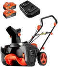 VOLTASK 48V Cordless Snow Blower, 48-Volt | 20-Inch Brushless Electric Snow Blower Cordless, Battery Snow Blower with Directional Plate & LED Lights (2 * 24V Battery & Dual Quick Charger Included)