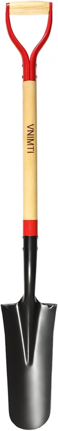 VNIMTI Spade Shovel,Transplanting Spade，Drain Spade,Spade Shovels for Digging,Sharp Shooter Shovel or Spade,45Inch,Steel D-Grip,Wooden Handle