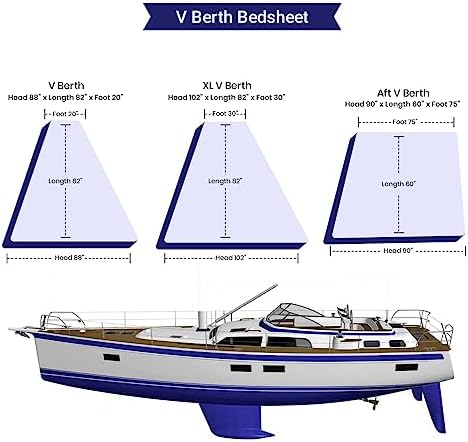 V Berth Mattress Protector - Fitted Style Ultra Soft Terry Cotton - 100% Waterproof V Berth Mattress Protector Pad - Ultra Soft Cooling Smooth Noiseless Washable - Fits Upto 10" Deep, White