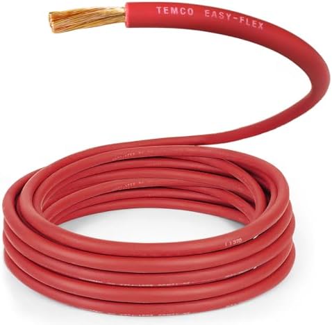 TEMCo 6 Gauge AWG 400 Ft Red Flexible Pure Copper Made in USA Welding Cable Battery Wire - Heavy Duty Solar, Inverter, Car, RV, Truck
