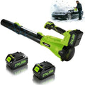 Leaf Blower Cordless - Cordless Handheld Leaf Blower with 21V 2 Rechargeable Batteries, Lightweight Electric Blower for Lawn, Yard, Garden, Patio, Leaves, Dust, Snow Cleaning, 750 CFM 260 MPH