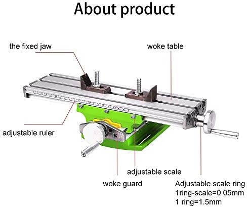 Compound Slide Table, MYSWEETY Worktable Milling Working Cross Table Milling Machine Compound Drilling Slide Table For Bench Drill Adjustme X-Y