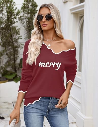 Zeagoo Women's 2026 Fall V Neck Sweater Long Sleeve Lightweight Knit Tops