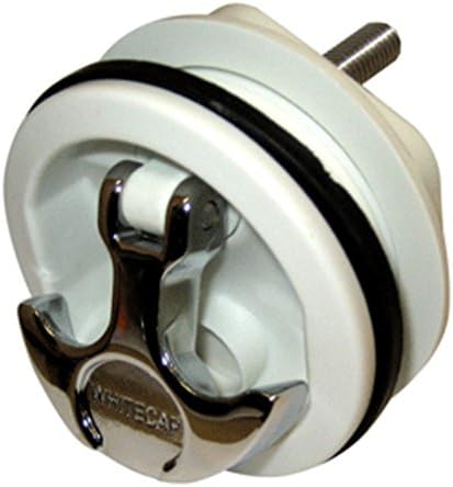 Whitecap T-Handle Latch - Chrome Plated Zamac/White Nylon - No Lock - Freshwater Use Only Marine RV Boating Accessories