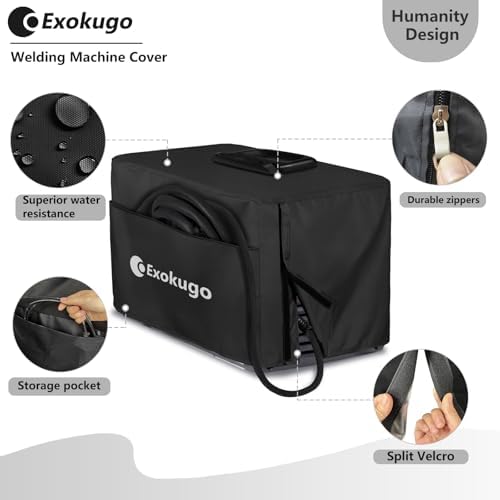 Premium Waterproof Welder Cover with Plush Liner- Heavy Duty 600D Welding Machine Cover, Protective Fit for TIG/MIG 100-210 Models (21.3"L x 11.5"W x 13"H)