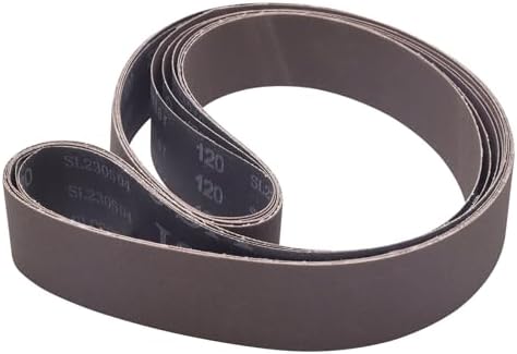 2 x 72 Inch Sanding Belts 120 Grit, 6 Pack