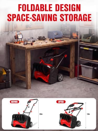 EWORK 12 Amp Electric Snow Blower, Corded Snow Thrower for Driveway