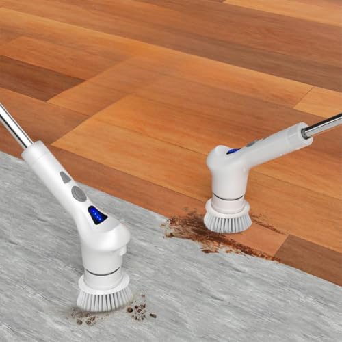 Electric Spin Scrubber with 8 Replaceable Brush for Bathroom Car Floor