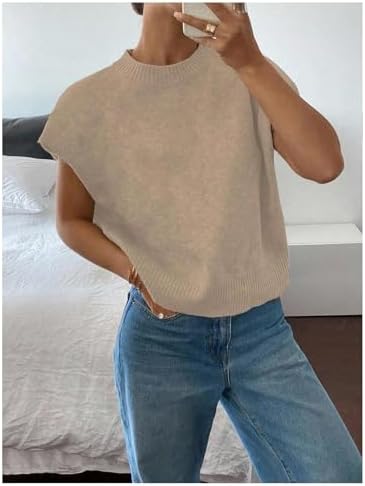 SOLY HUX Women's Short Sleeve Business Casual Sweater