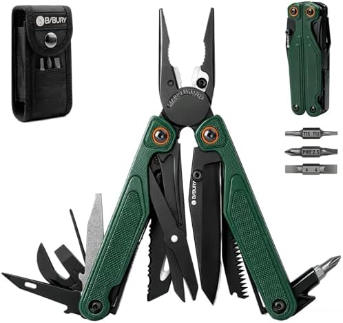 BIBURY Lightweight Multitool with G10 Handle, One-Hand Opening Pocket Knife