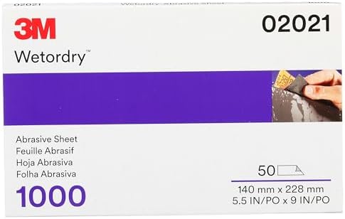 3M Wetordry Abrasive Sheet, 401Q, 02021, 1000+ Grade, 5 1/2 in x 9 in