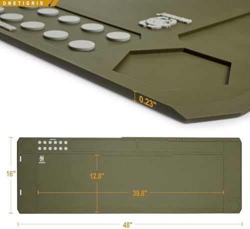 OneTigris Gun Clean Mat Magnectic for Table, Extra Large 48"x16" Anti-Slip Rubberized Repair Mat for Gun Parts, Protects Work Surface from Solvents and Oils