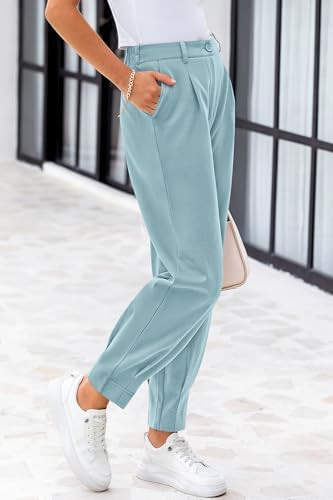 CFLONGE Womens Ankle Work Pants Trousers Casual Slacks