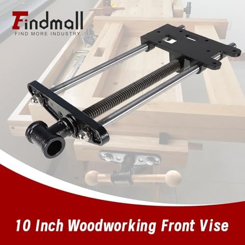 findmall 10 Inch Woodworking Front Vise Cast Iron for Making Woodworking
