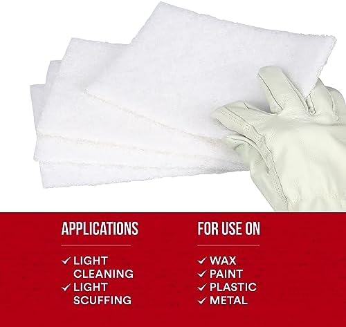 Scotch-Brite Light Cleansing Hand Pad 7445, 6 in x 9 in, Mild Abrasive Hand Sanding Pad, For Metal, Vinyl, Porcelain and Other Delicate Surfaces, Pack of 20