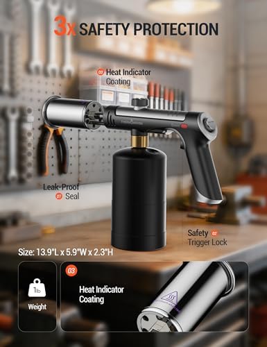 ThermoMaven Propane Torch Gun, One-Touch Max Fire Flame Thrower, Silver