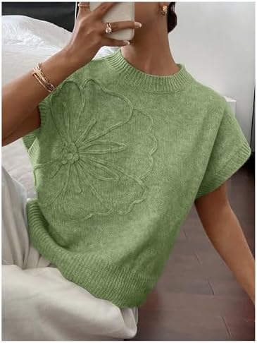 SOLY HUX Women's Short Sleeve Business Casual Sweater