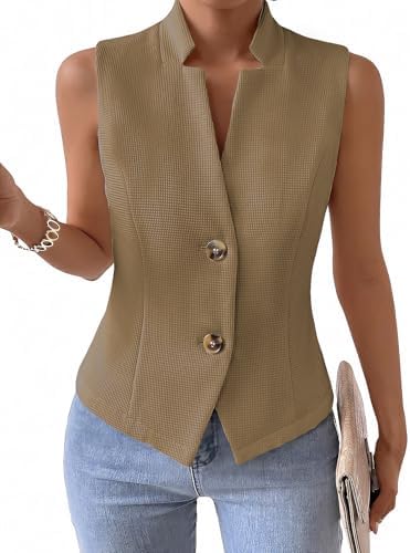 Mina Self Women's Sleeveless Sweater Vest,Knit Stretchy Dressy Casual Top