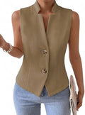 Mina Self Women's Sleeveless Sweater Vest,Knit Stretchy Dressy Casual Top