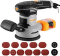 Random Orbital Sander: DEKOPRO 4.5A Corded Electric Sander Palm Sanders, 6 Various Speeds Hand Sander with Replaceable Sander Pad, Dust Box, 31Pcs Sandpapers for Woodworking & Sanding