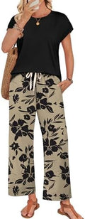WIHOLL Two Piece Sets for Women Summer Spring Outfits Lounge Sets Beach Vacation Clothes Airport Travel Matching Clothing