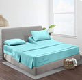 JS Sanders Collection Split Head Sheet Set King Size,Aqua Blue