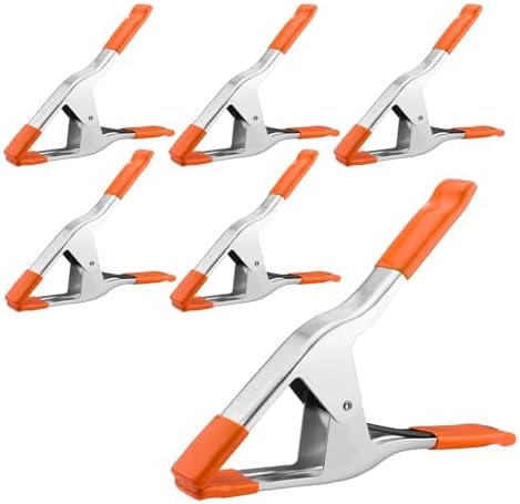 PONY 11-3/8" Heavy Duty Metal Spring Clamps with Protective Tips, 6-Piece