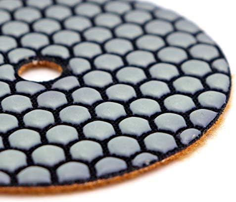 DT-DIATOOL Dry Diamond Polishing Pads 4 Inch for Granite Marble Quartz Stone Countertop Tiles Mixed Grits Plus Alu Backer